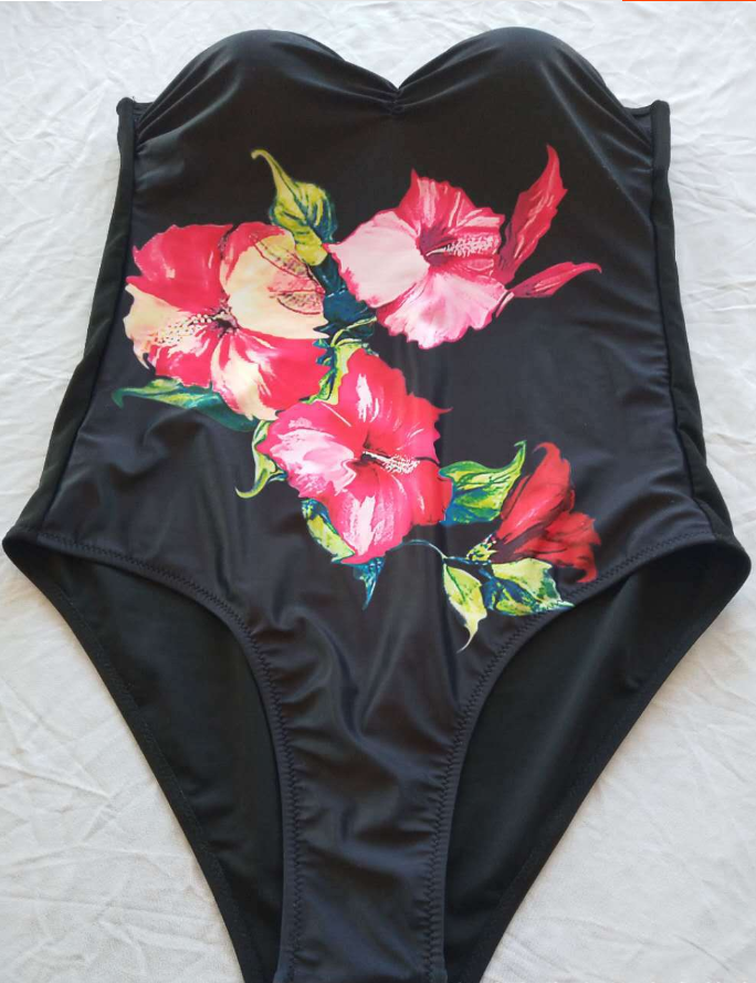 Digital Printed Flower Swimsuit