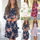 Elegant Floral Long Sleeve Dress