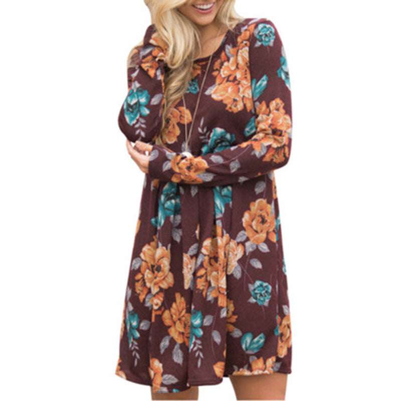 Elegant Floral Long Sleeve Dress