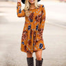 Elegant Floral Long Sleeve Dress