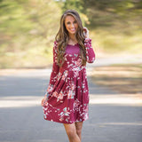 Elegant Floral Long Sleeve Dress