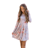 Elegant Floral Long Sleeve Dress