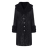 Elegant Fur Collar Long PU Jacket for Women with Zipper