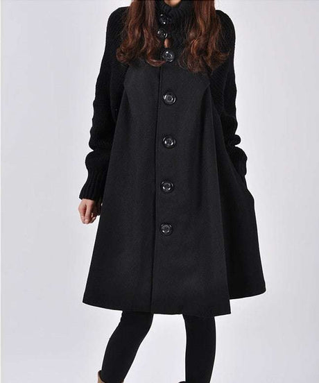 Elegant Plus Size Woolen Trench Coat for Women