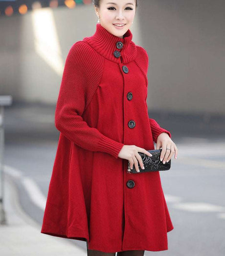 Elegant Plus Size Woolen Trench Coat for Women