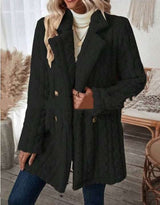 Elegant Women's Button-Up Long Sleeve Coat in Three Classic Colors