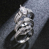 European and American Couples Combination Engagement Rings