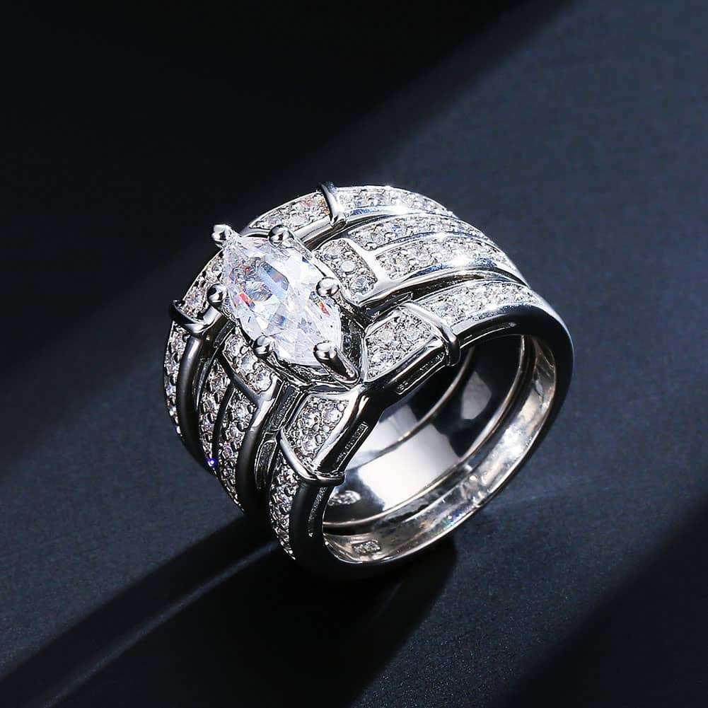 European and American Couples Combination Engagement Rings