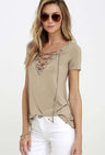 Fashion Casual Solid Color Short-sleeved Top