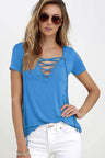 Fashion Casual Solid Color Short-sleeved Top