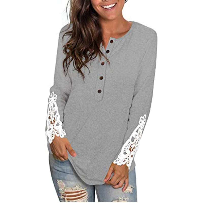 Fashion Lace T-shirt Top For Women