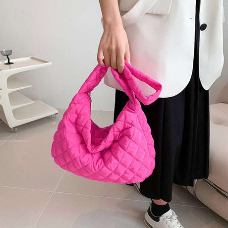 Fashionable Winter Crossbody Bag with Rhombus Stitching