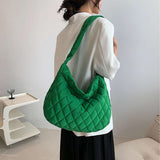 Fashionable Winter Crossbody Bag with Rhombus Stitching