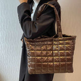 Fashionable Winter Plaid Handbag for Women's Shoulder