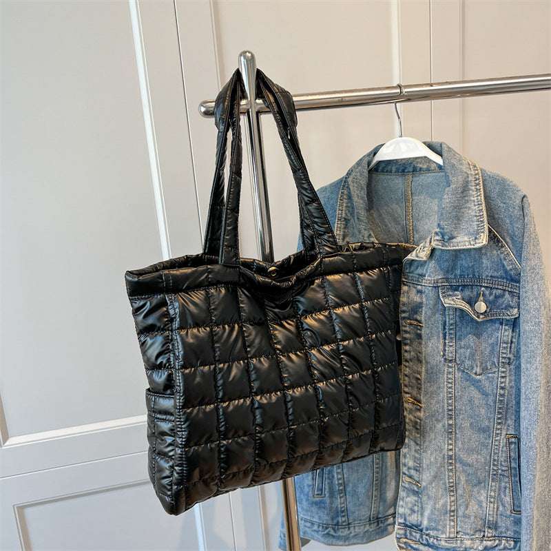 Fashionable Winter Plaid Handbag for Women's Shoulder