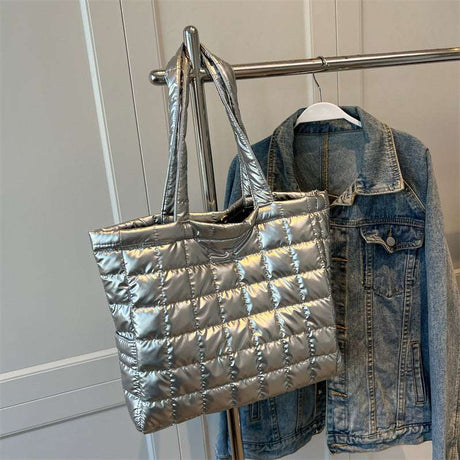 Fashionable Winter Plaid Handbag for Women's Shoulder