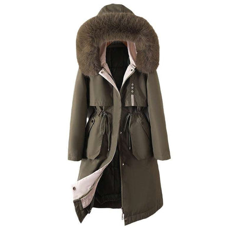 Fashionable Women's Cotton-Padded Mid-Length Coat