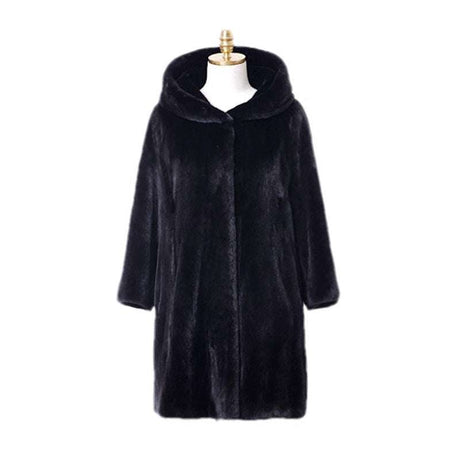 Womens black fur coat 