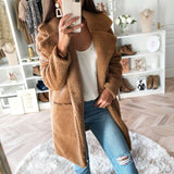 Faux Fur Coat with Suit Collar for Casual Women's Style