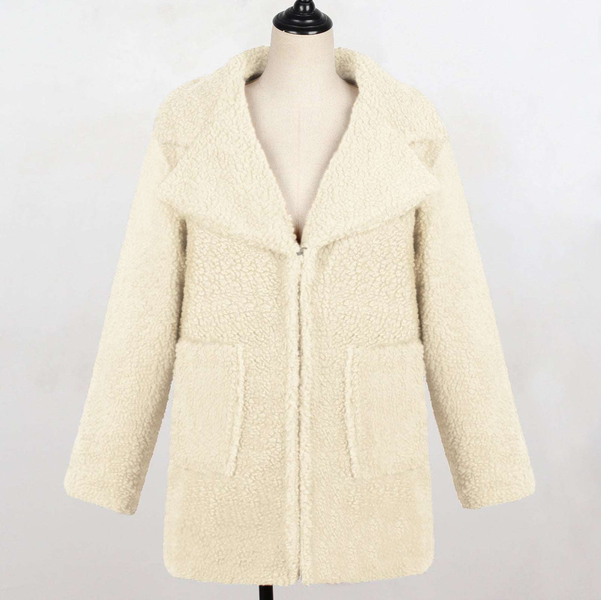 Faux Fur Coat with Suit Collar for Casual Women's Style