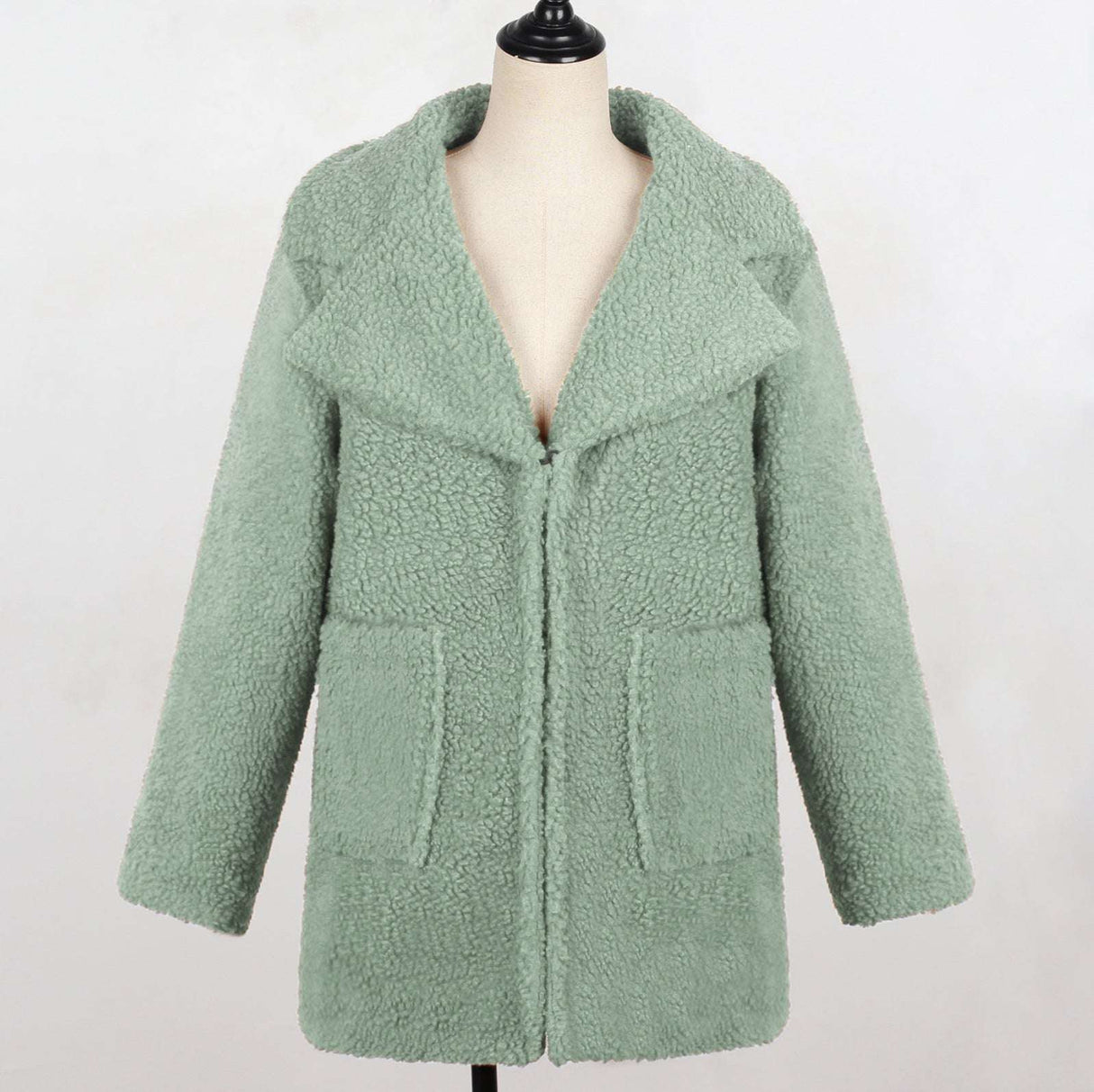 Faux Fur Coat with Suit Collar for Casual Women's Style