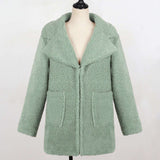 Faux Fur Coat with Suit Collar for Casual Women's Style