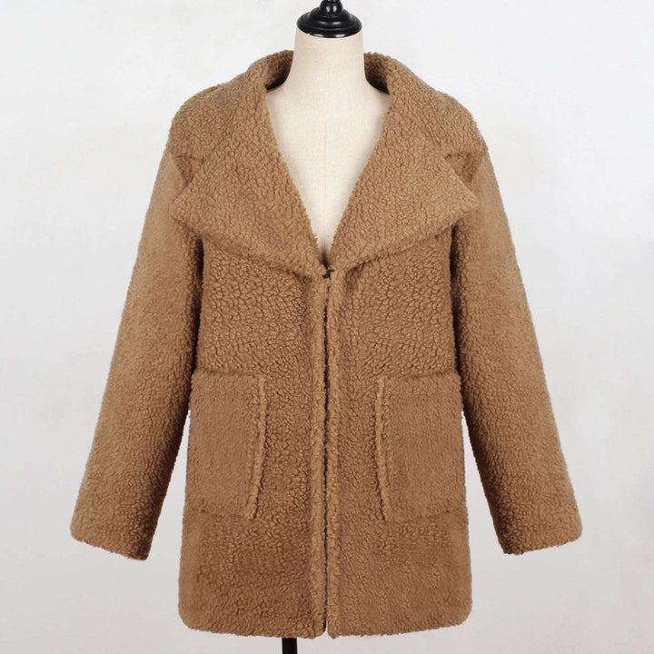 Faux Fur Coat with Suit Collar for Casual Women's Style