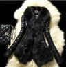 Faux Fur Leather Jacket with Large Collar