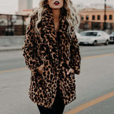 Faux Fur Winter Coat for Women with Stylish Design-Leopard print coat