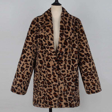 Faux Fur Winter Coat for Women with Stylish Design-Leopard print coat