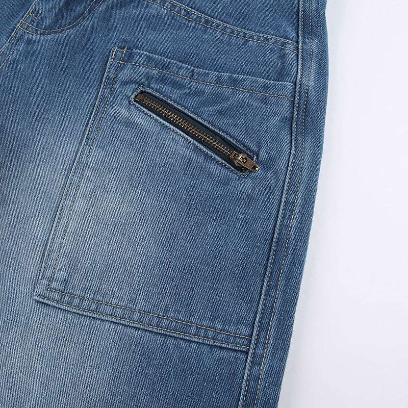 Heavy Zipper Cargo Jeans