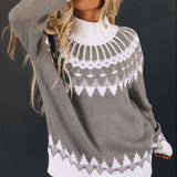 High Neck patterned  Sweater