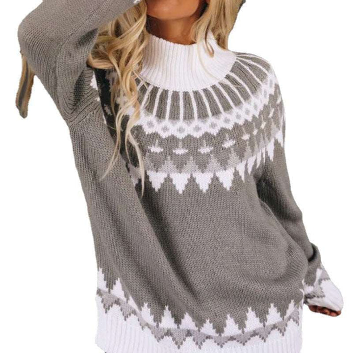 High Neck patterned  Sweater