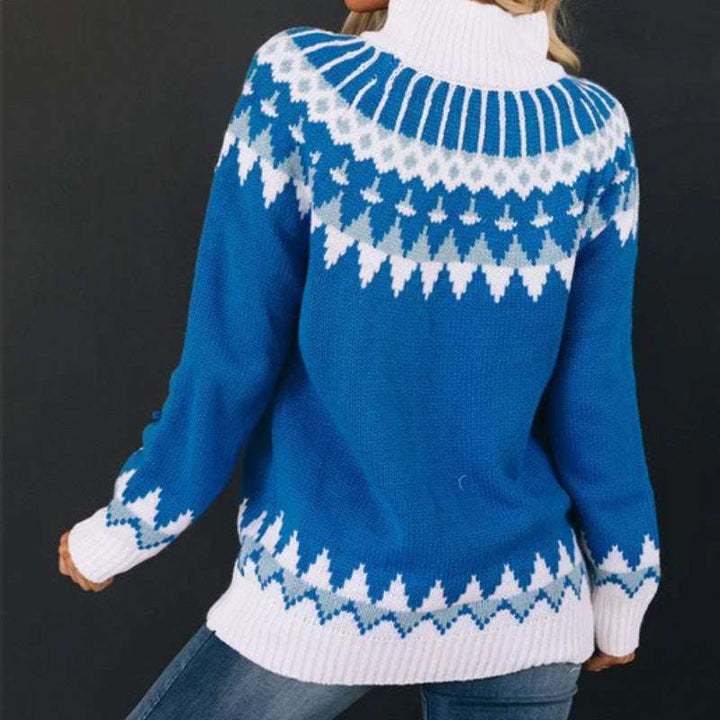 High Neck patterned  Sweater