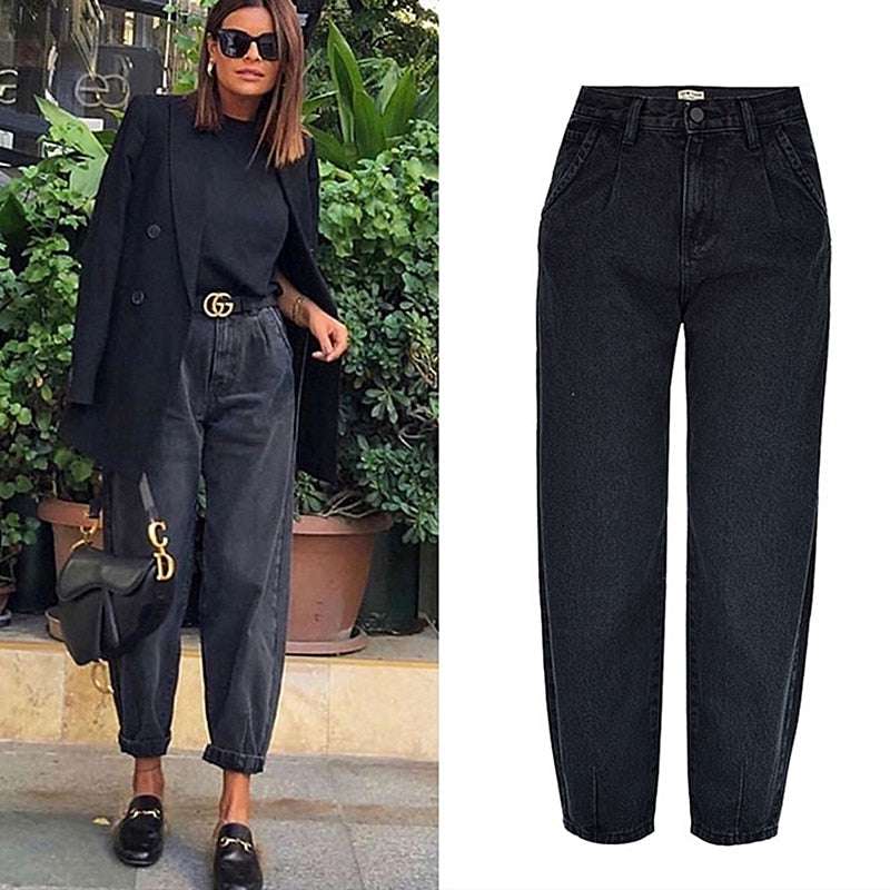 High waist loose jeans