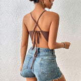 Top Tight Halter Spaghetti Straps Vest