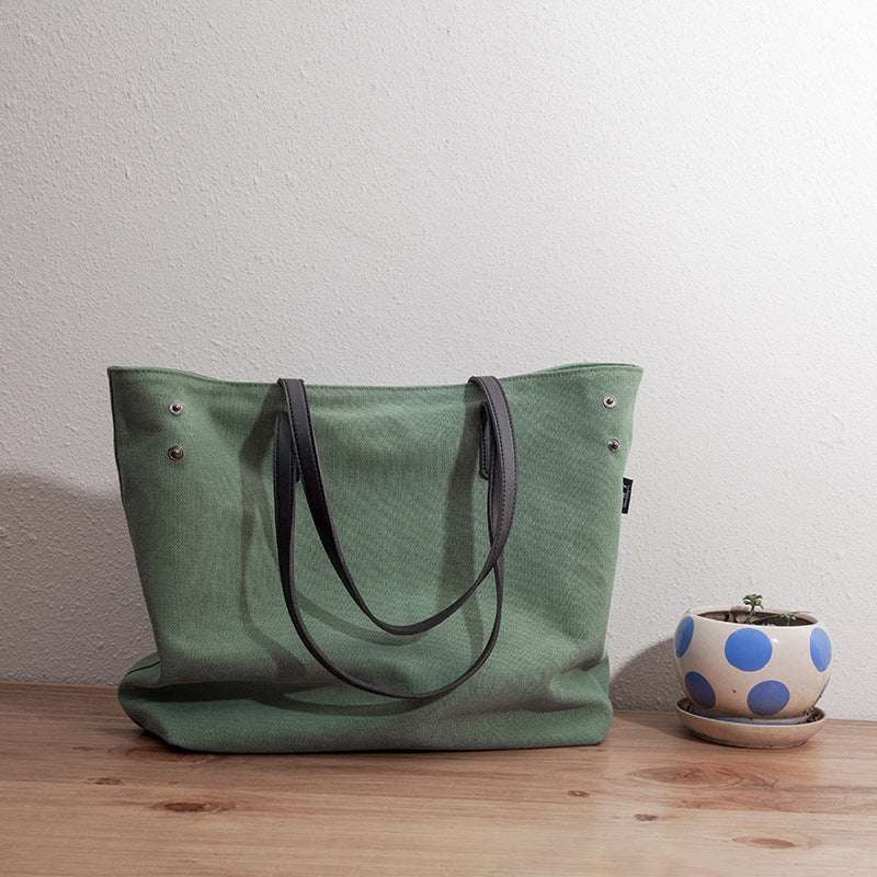 Japanese-Inspired Spacious Canvas Tote Bag