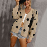 Knitted Polka Dot Pullover for Fall and Winter