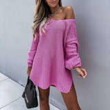 Knitted Solid Color Pullover