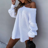 Knitted Solid Color Pullover