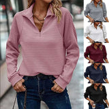 Knitwear Zipper Sports Women's Clothing Loose Pullover Top