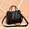 Korean Fashion Retro Bucket Handbag with Soft Leather