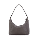 Korean Style Woven Shoulder Bag for Women with Zipper Closure