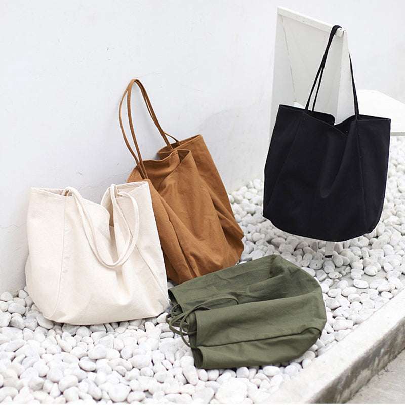 Large Canvas Shoulder Bag for Women - High Capacity Tote for Shopping