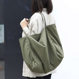 Large Canvas Shoulder Bag for Women - High Capacity Tote for Shopping