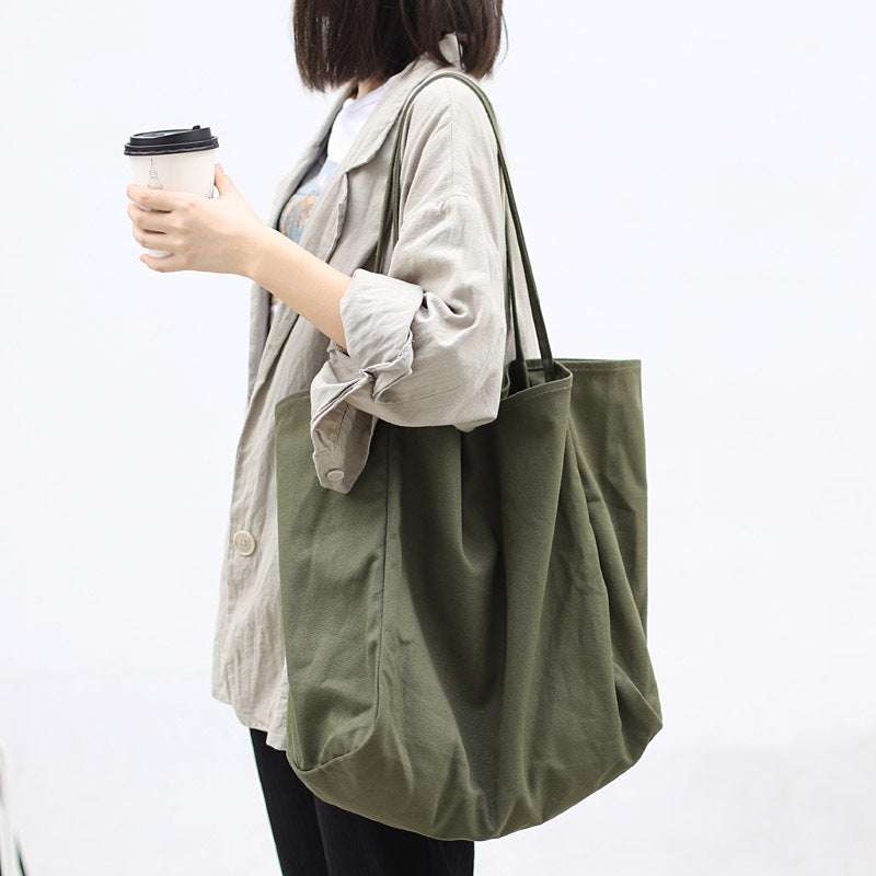 Large Canvas Shoulder Bag for Women - High Capacity Tote for Shopping