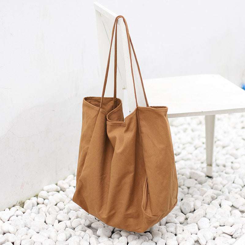 Large Canvas Shoulder Bag for Women - High Capacity Tote for Shopping