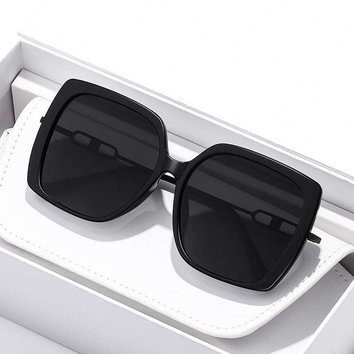 Large Framed Metal Polarized Sunglasses