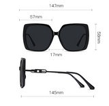 Large Framed Metal Polarized Sunglasses