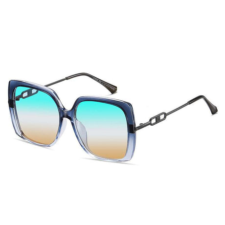 Large Framed Metal Polarized Sunglasses